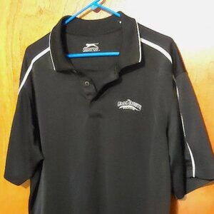 Slazenger Grand Reserve Golf Club XL Mens Polo Black 3 Button Athletic 00029